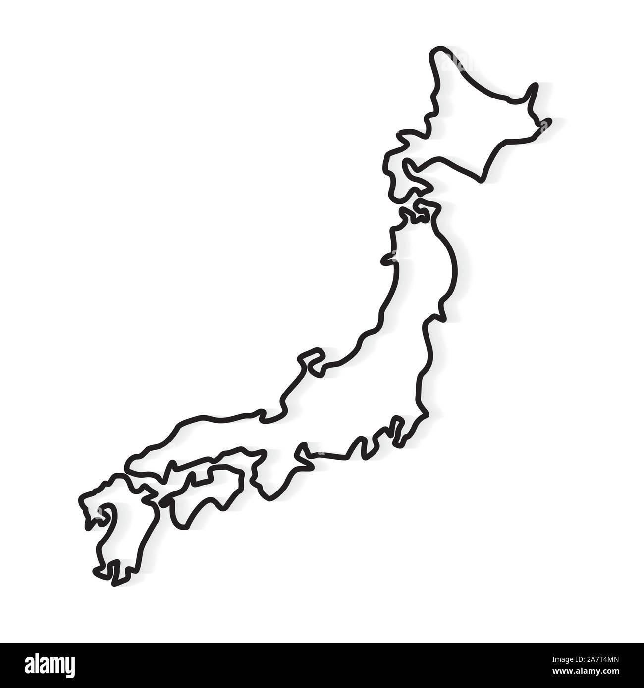 Japan map outline hi-res stock photography and images - Alamy