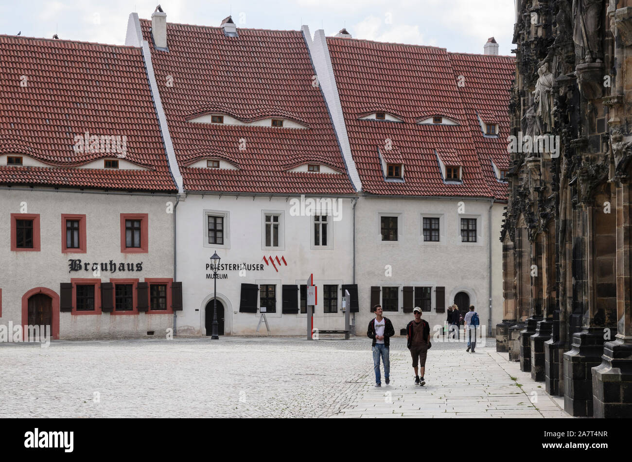 Mittelalterliche Priesterhäuser, Zwickau, Sachsen, Deutschland, Europa Stock Photo