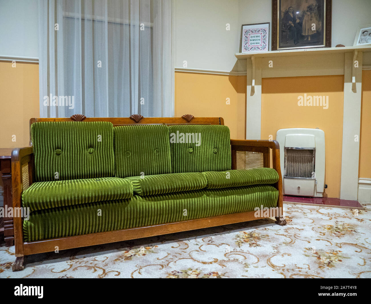 Display of a typical Australian home lounge room and furniture from