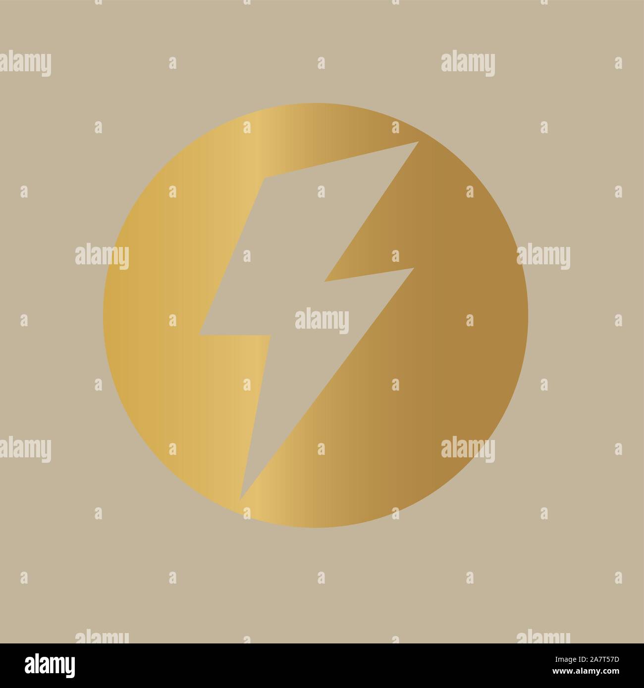 golden lighting bolt icon- vector illustration Stock Vector