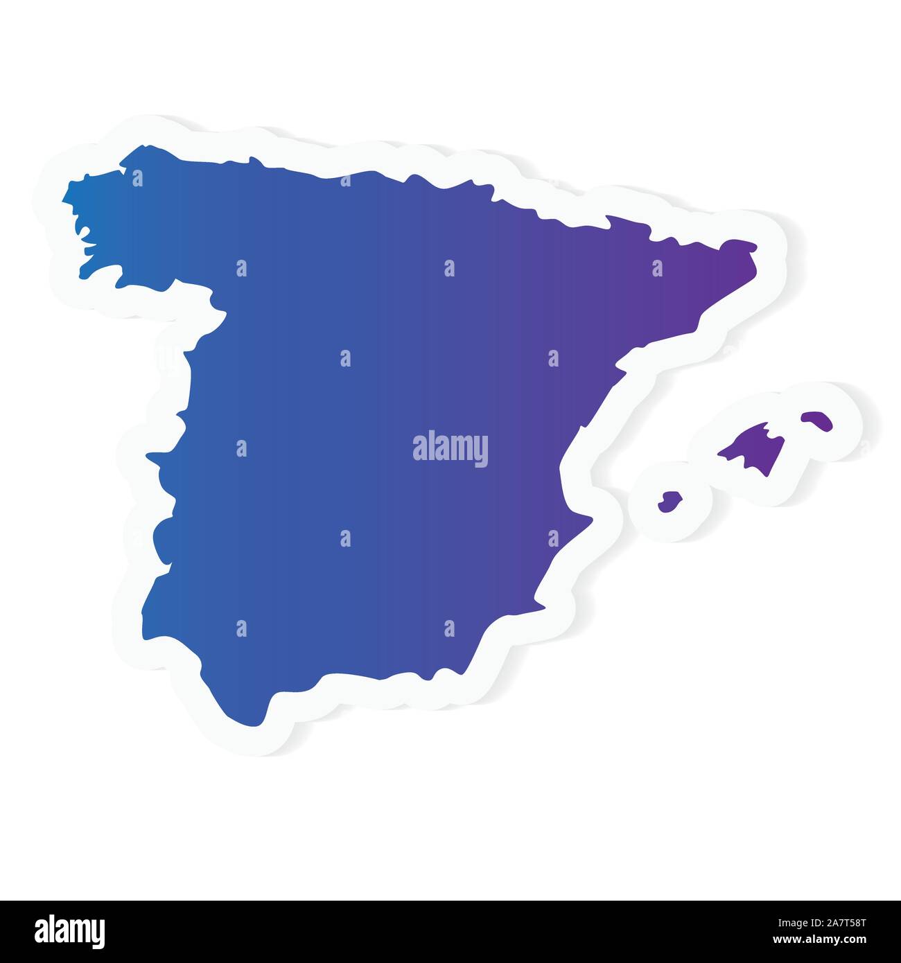 gradient Spain map- vector illustration Stock Vector