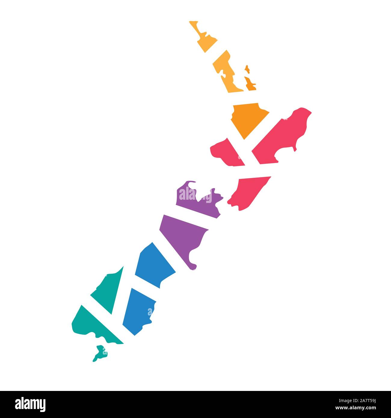 colorful geometric New Zealand map vector illustration Stock Vector Image & Art Alamy