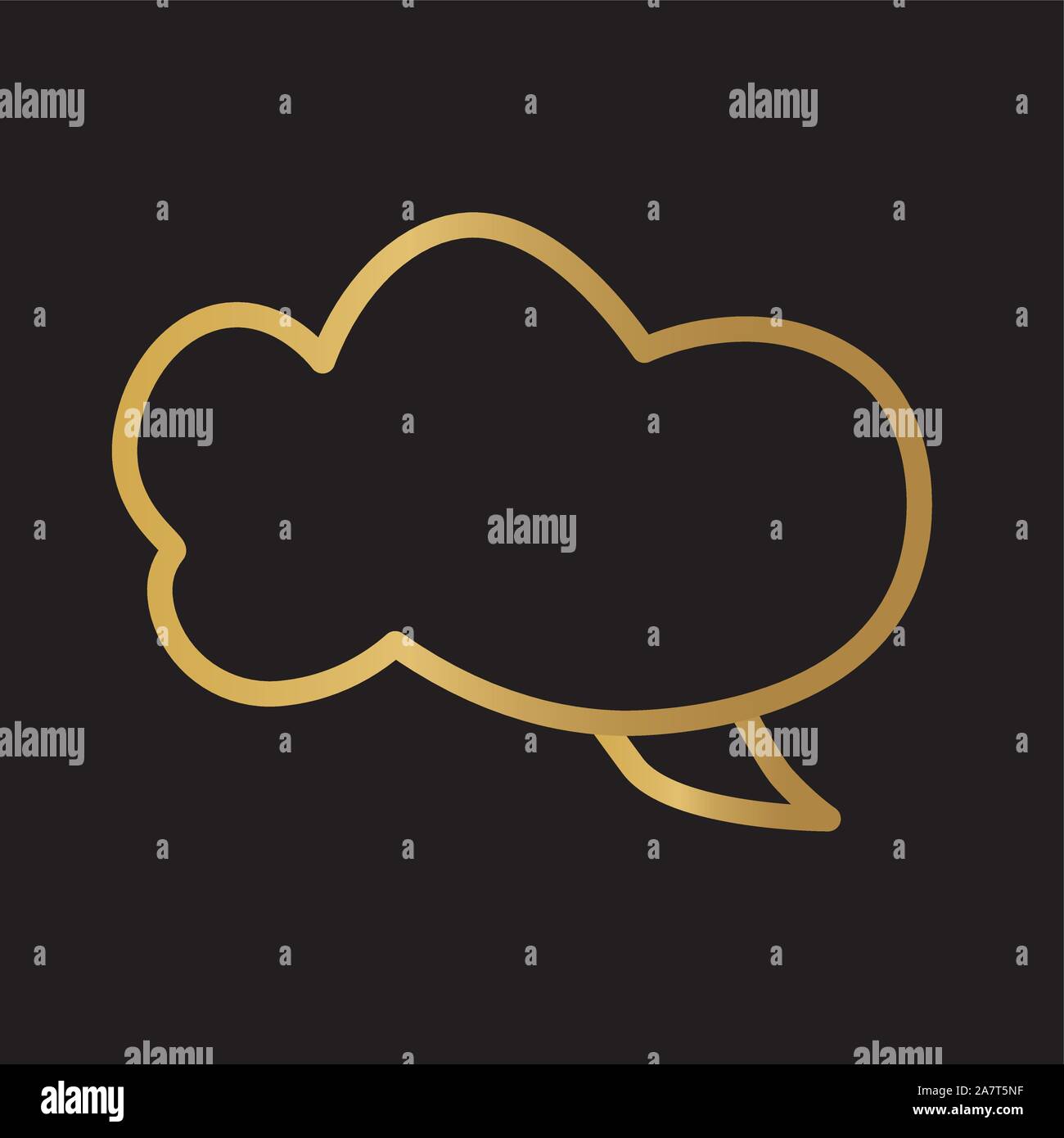 golden bubble speech icon- vector illustration Stock Vector