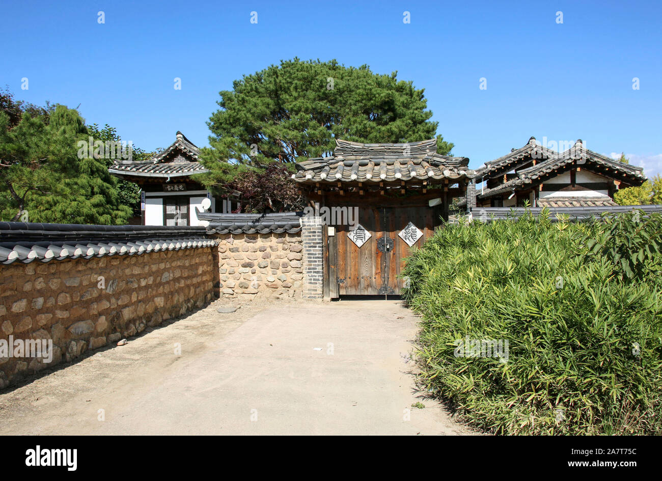 Andong Hahoe Folk Village in Andong, South Korea. UNESCO world heritage ...