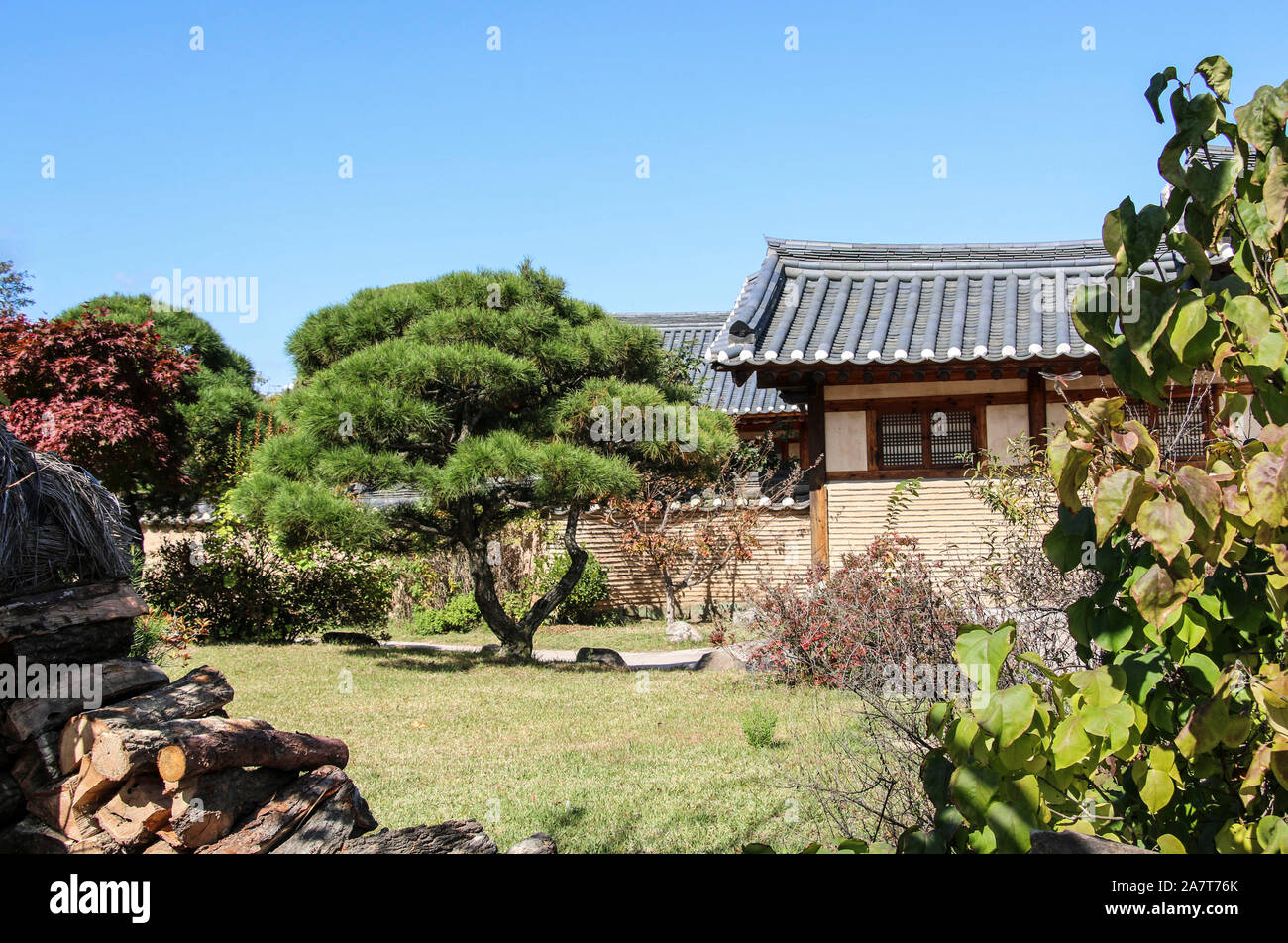 Andong Hahoe Folk Village in Andong, South Korea. UNESCO world heritage ...