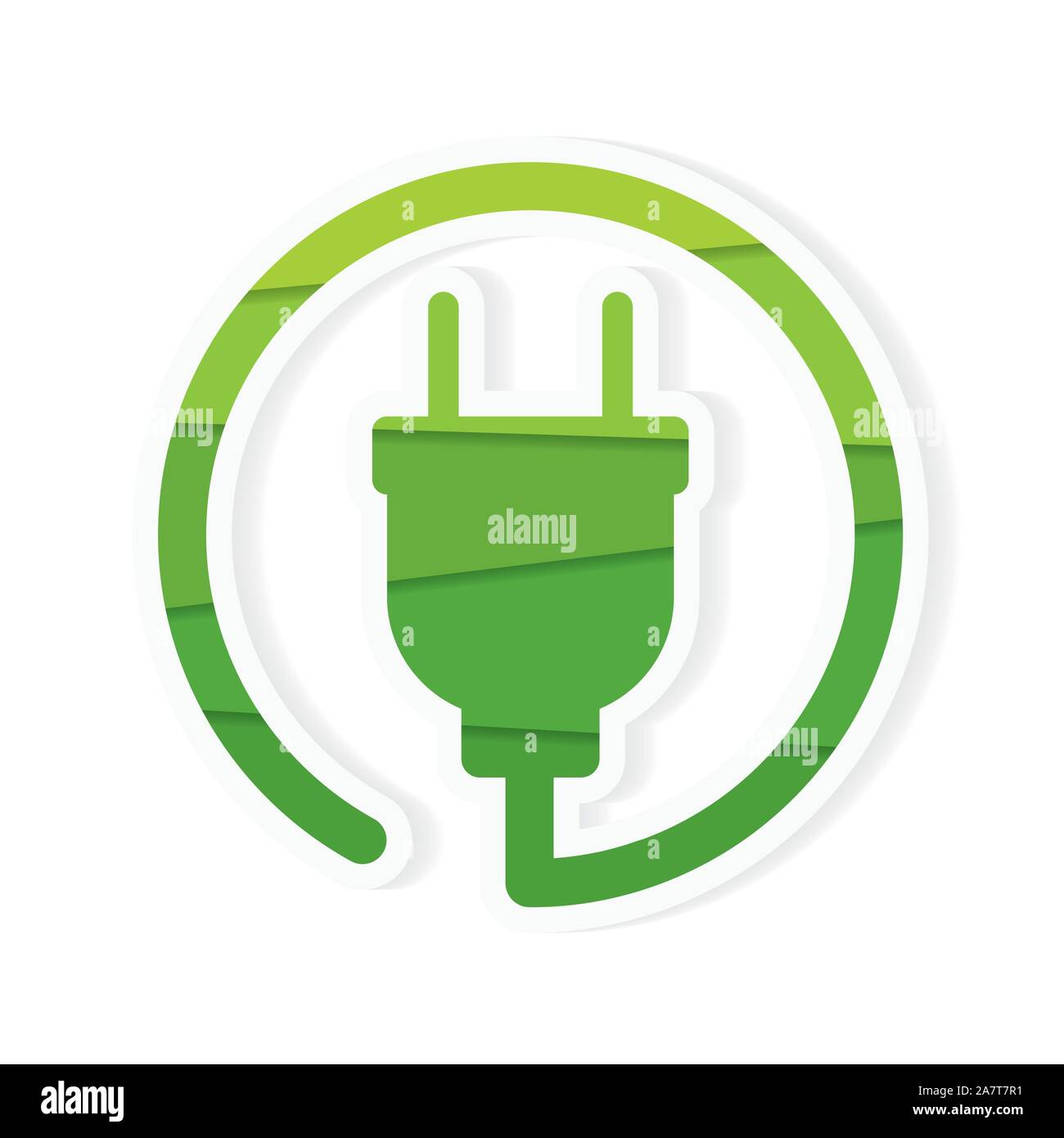 green, eco electric plug icon- vector illustration Stock Vector Image ...