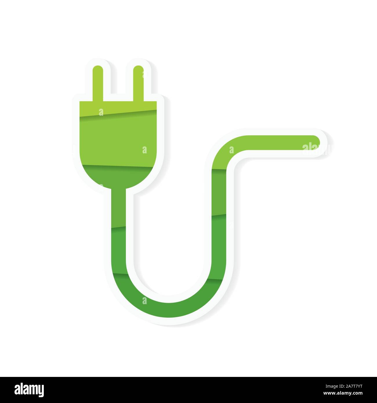 green, eco electric plug icon- vector illustration Stock Vector Image ...