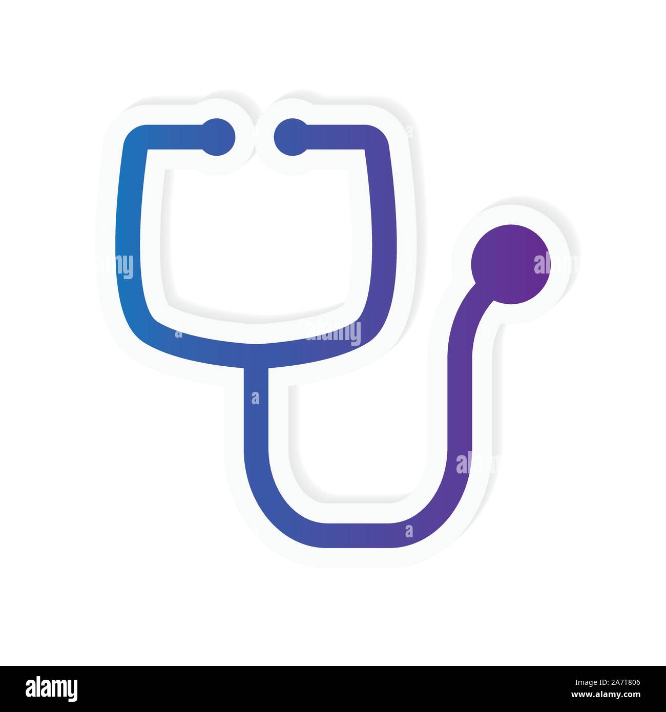 white stethoscope icon- vector illustration Stock Vector Image & Art ...