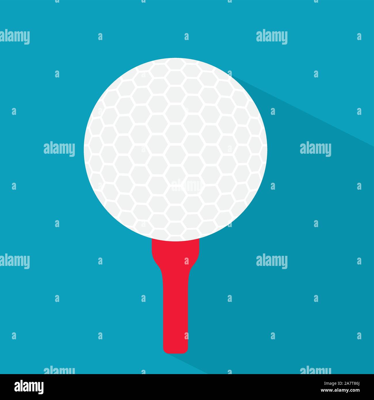 golf ball on red tee icon- vector illustration Stock Vector