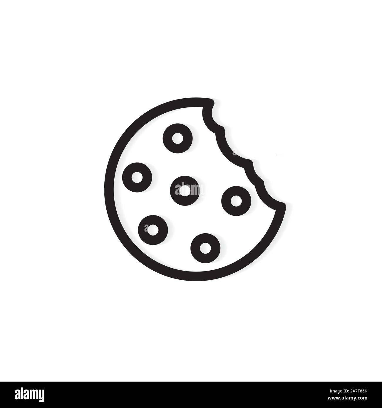 bitten cookie icon -vector illustration Stock Vector