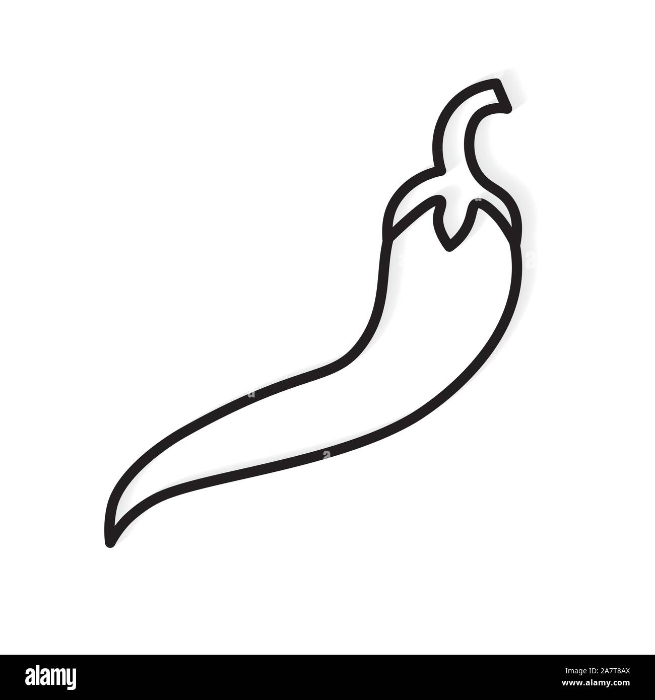 black outline of chili pepper icon- vector illustration Stock Vector