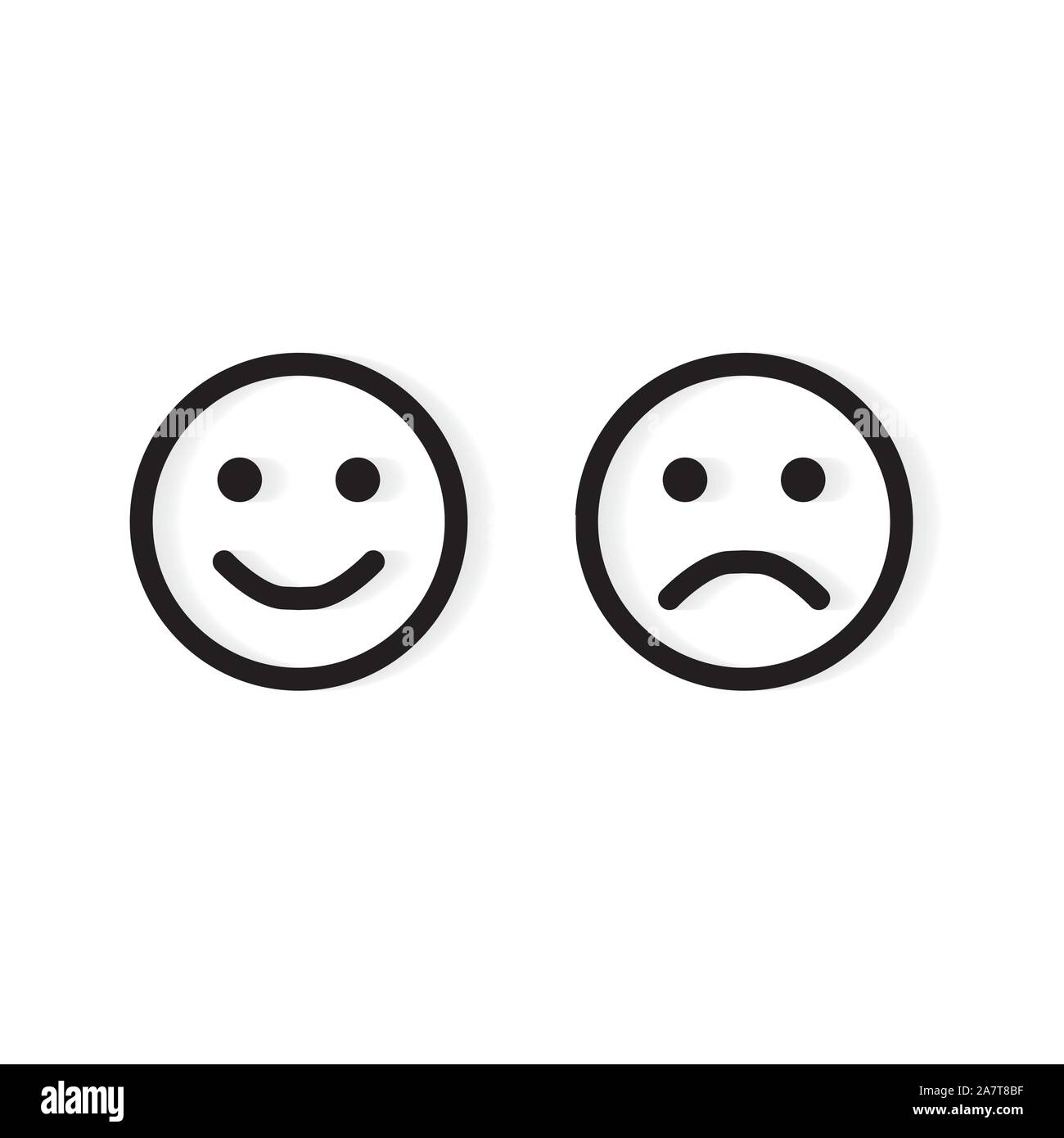 Emoticon sad unhappy face Black and White Stock Photos & Images - Alamy