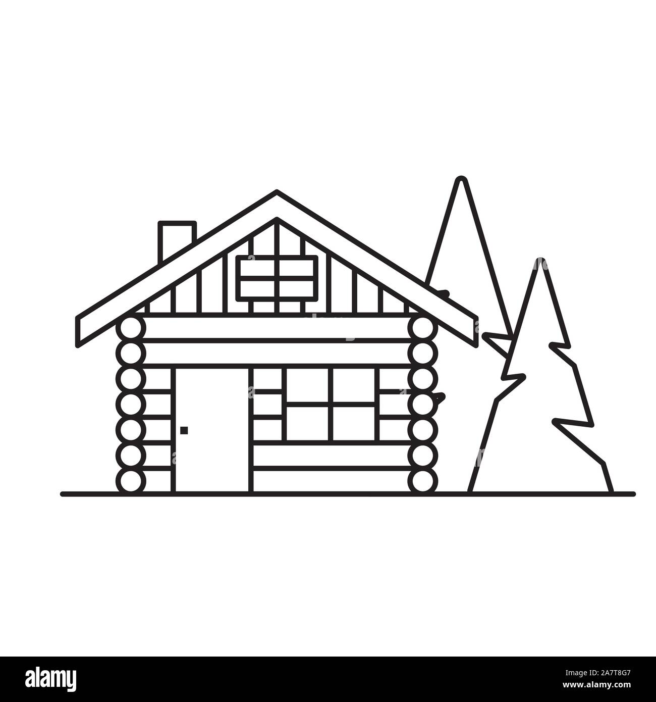 log cabin, cottage icon- vector illustration Stock Vector Image & Art -  Alamy