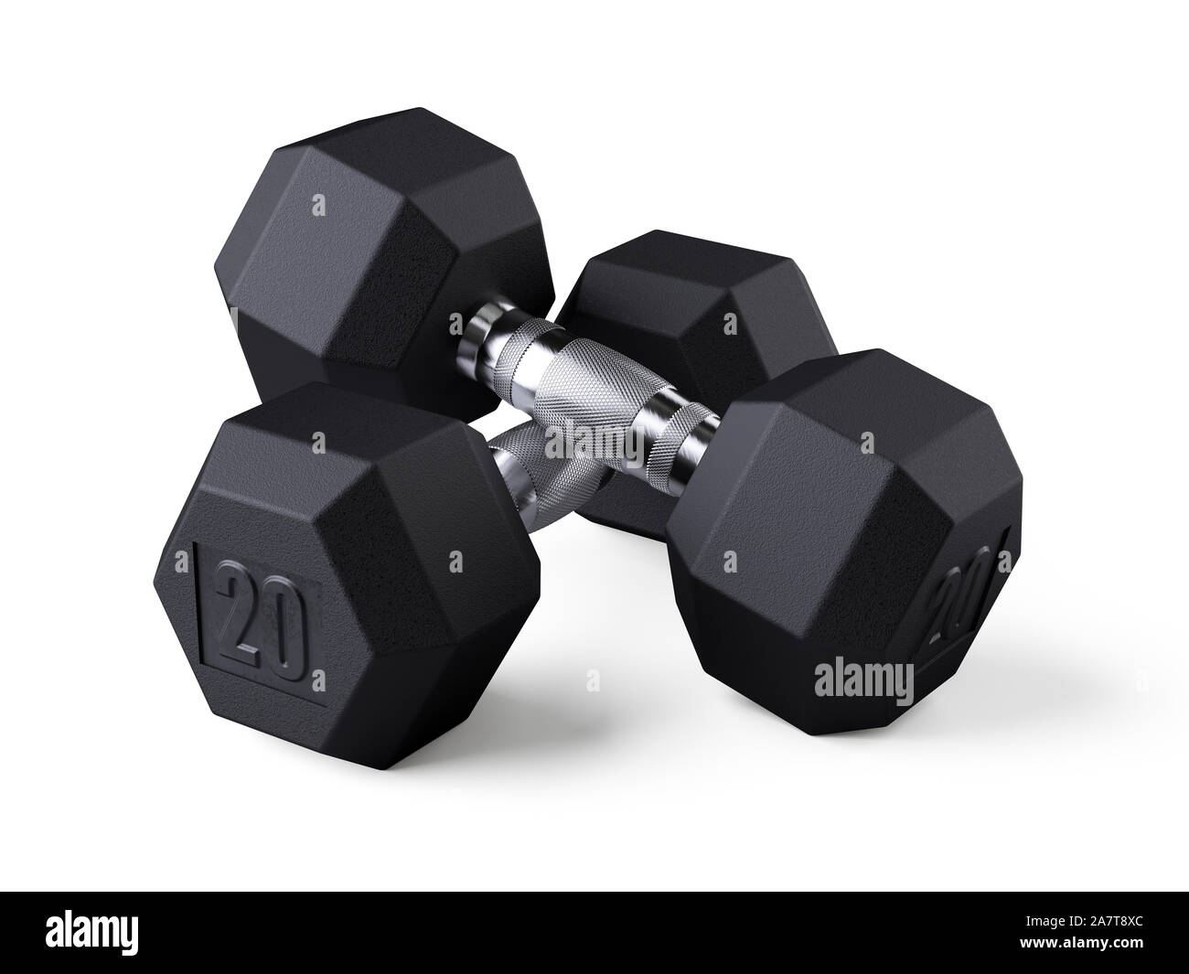 Dumbbell weight training equipment. 3d rendering illustration Stock Photo