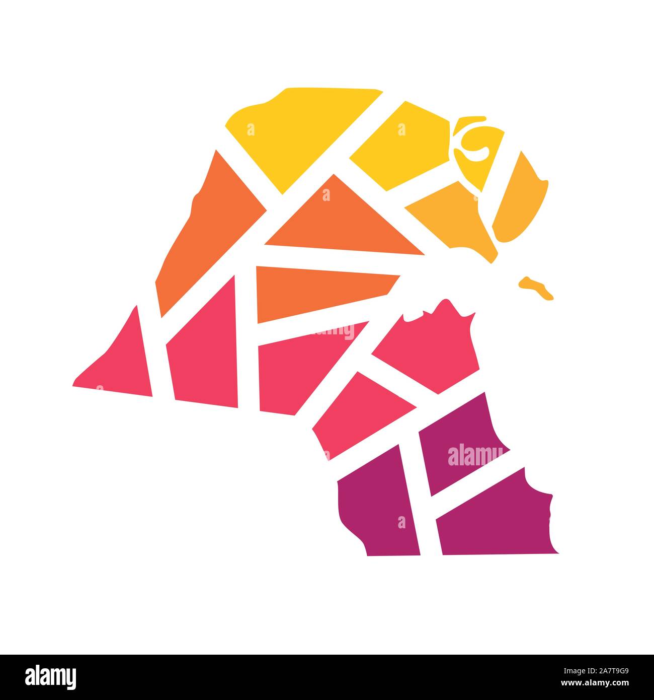 colorful geometric Kuwait map vector illustration Stock Vector Image ...