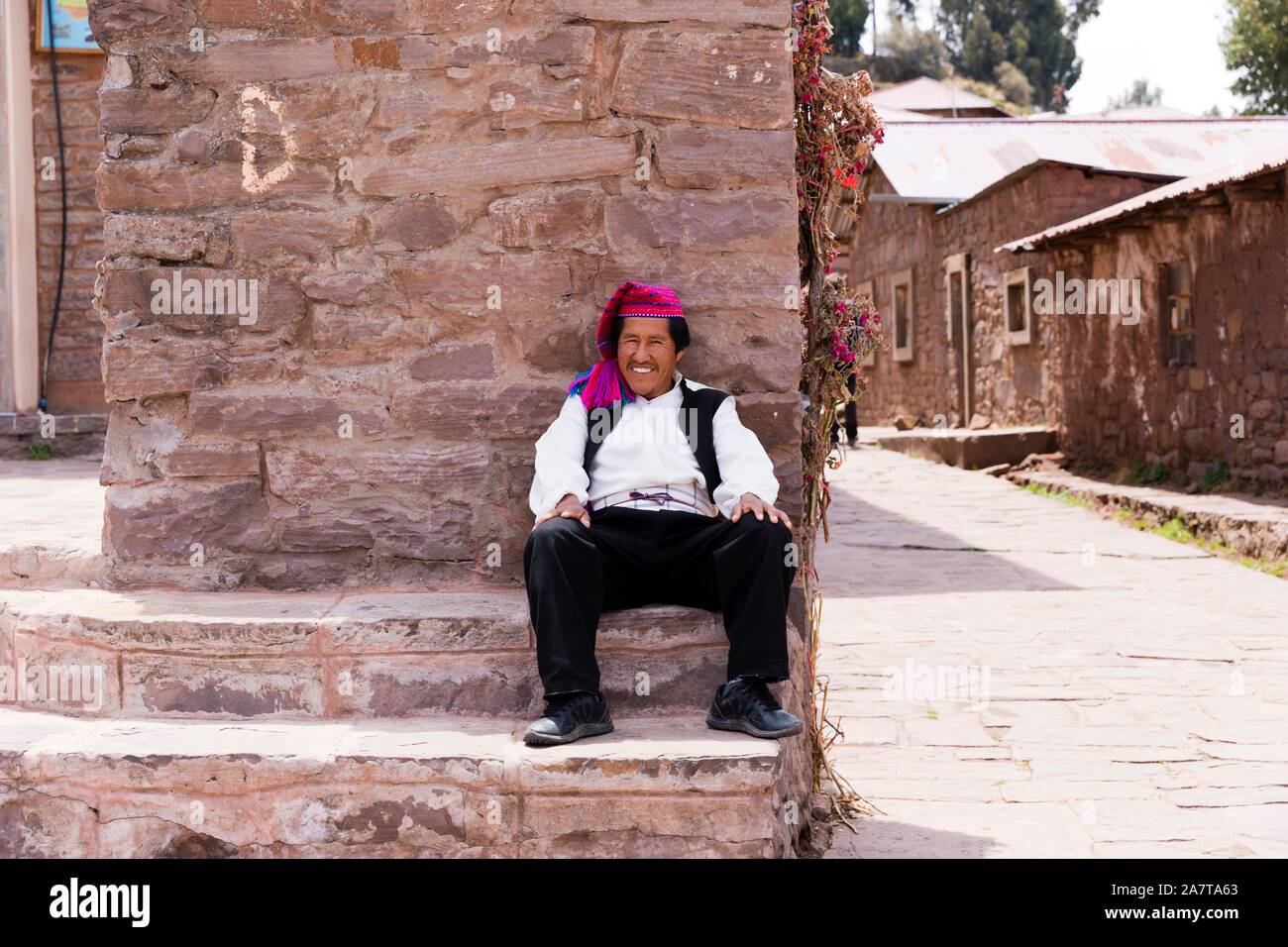 The indigenous people of Peru Stock Photo