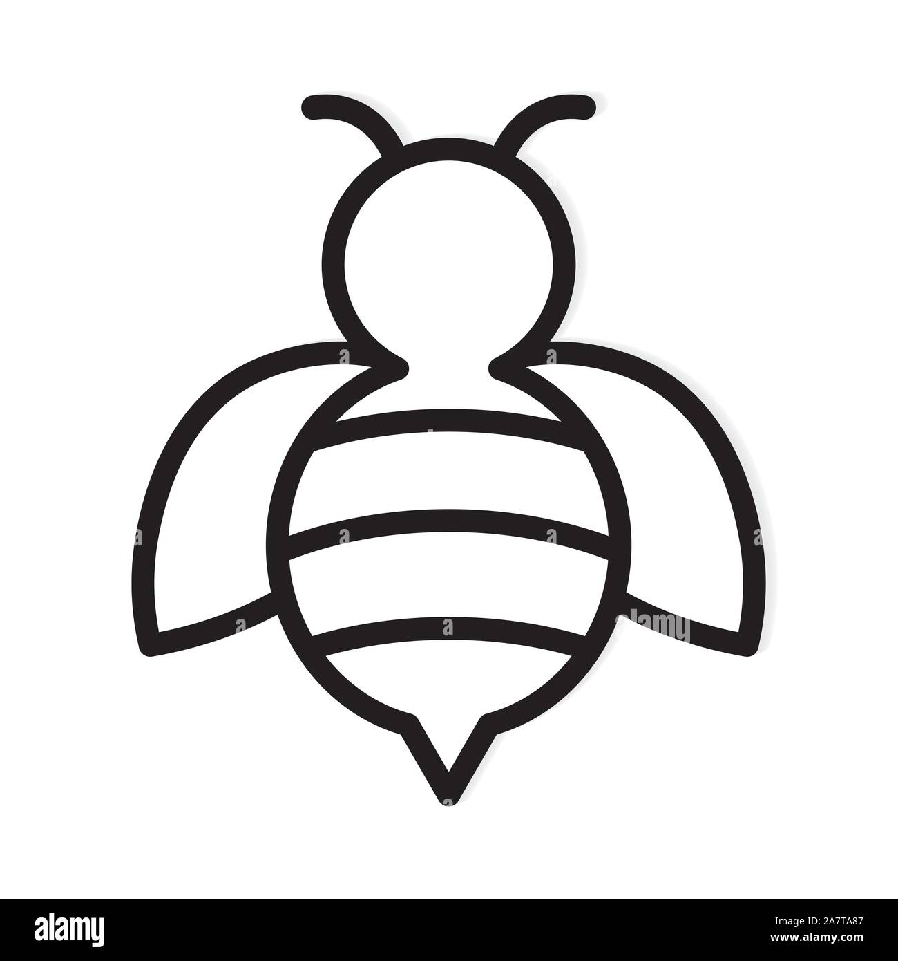 black honey bee icon Stock Vector