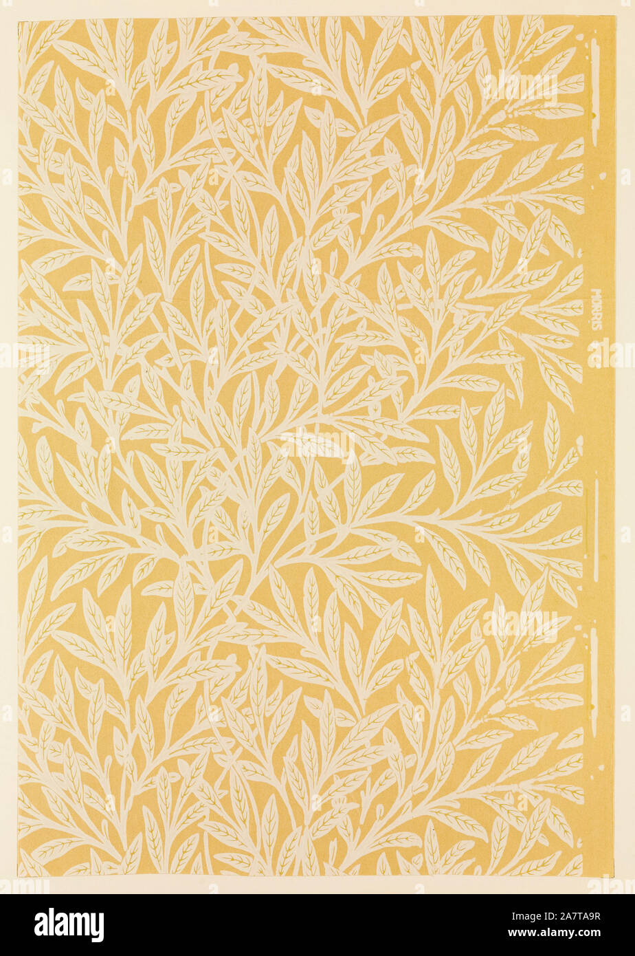 William Morris, Wallpaper pattern, Willow, woodcut print, 1874, Arts and Crafts Movement Stock Photo