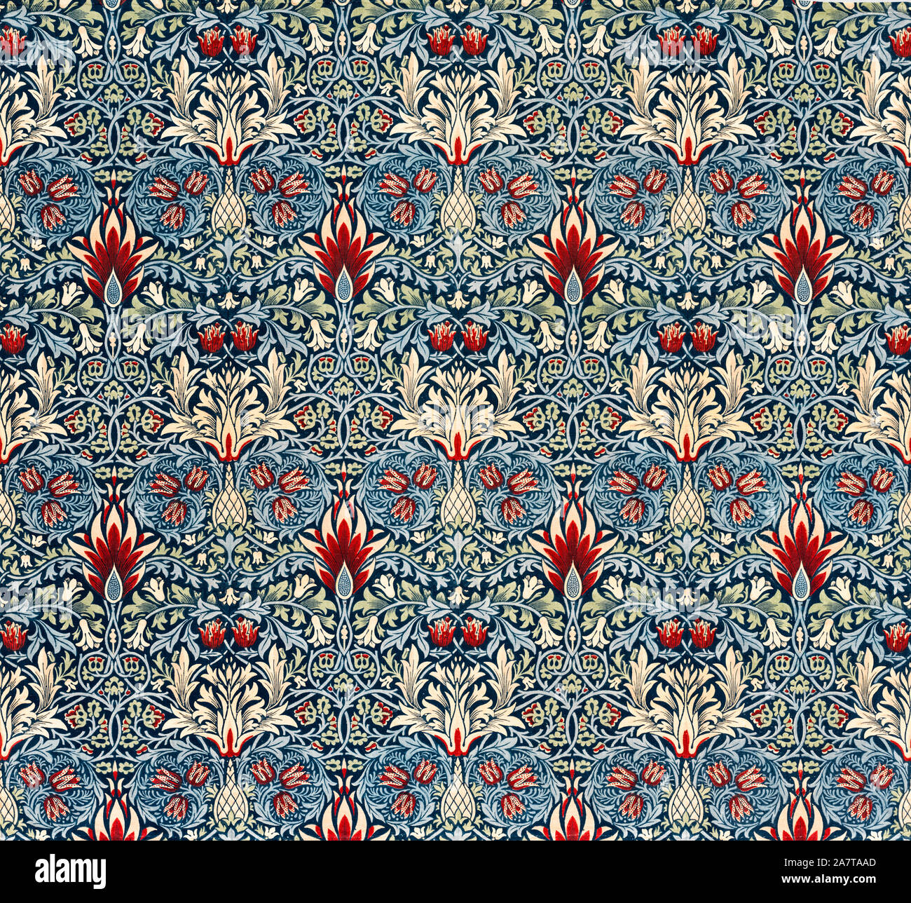 William Morris, Fabric Pattern, Snakeshead, 1920, Arts and Crafts Movement Stock Photo