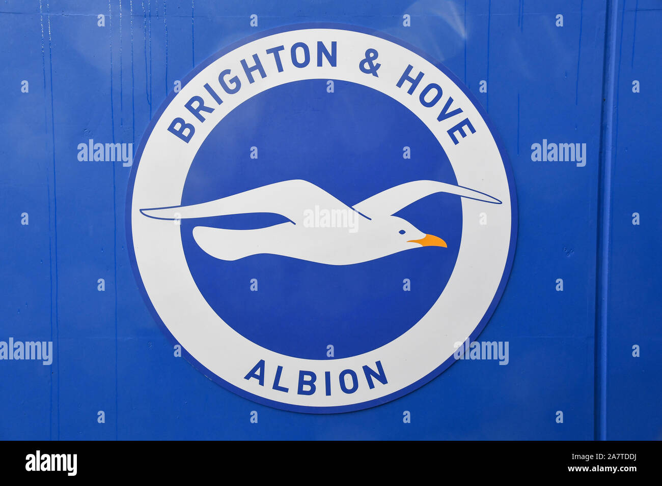 2nd November 2019, American Express Community Stadium, Brighton and Hove, England; Premier League, Brighton and Hove Albion v Norwich City : Brighton logo Credit: Phil Westlake/News Images Stock Photo