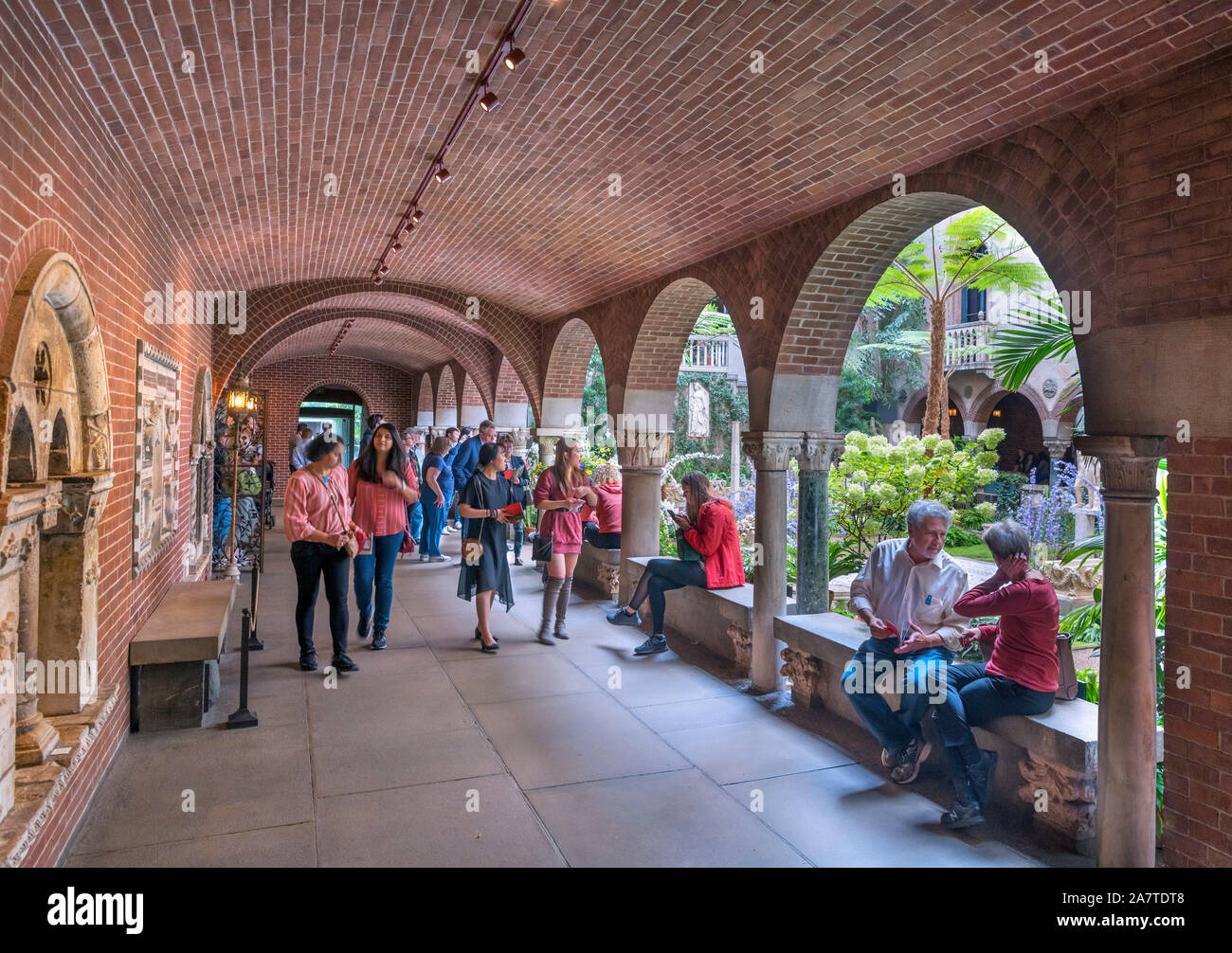 Portico in the courtyard of the Isabella Stewart Gardner Museum, Boston, Massachusetts, USA Stock Photo