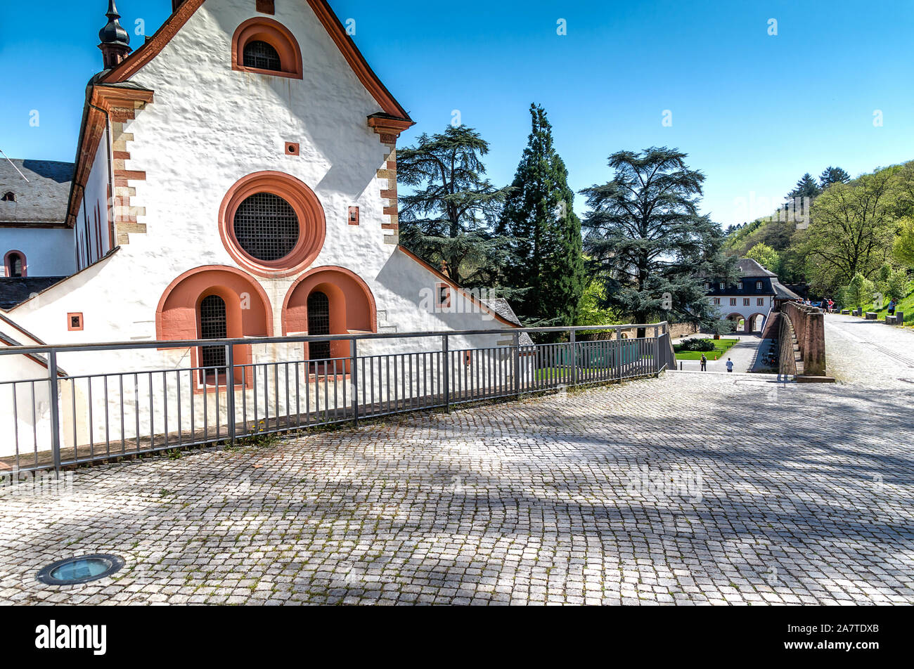 Historic Eberbach Abbey, Mystic heritage of the Cistercian monks in Rheingau, filming location for the movie The Name of the Rose,Germany Stock Photo