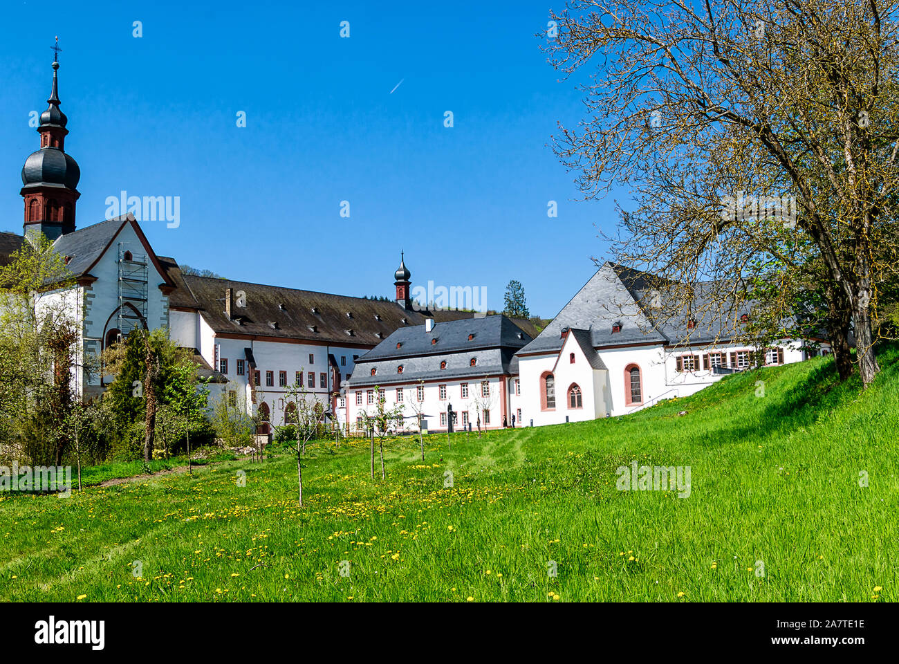 Eberbach Abbey, Mystic heritage of the Cistercian monks in Rheingau, filming location for the movie The Name of the Rose, Hesse, Germany Stock Photo