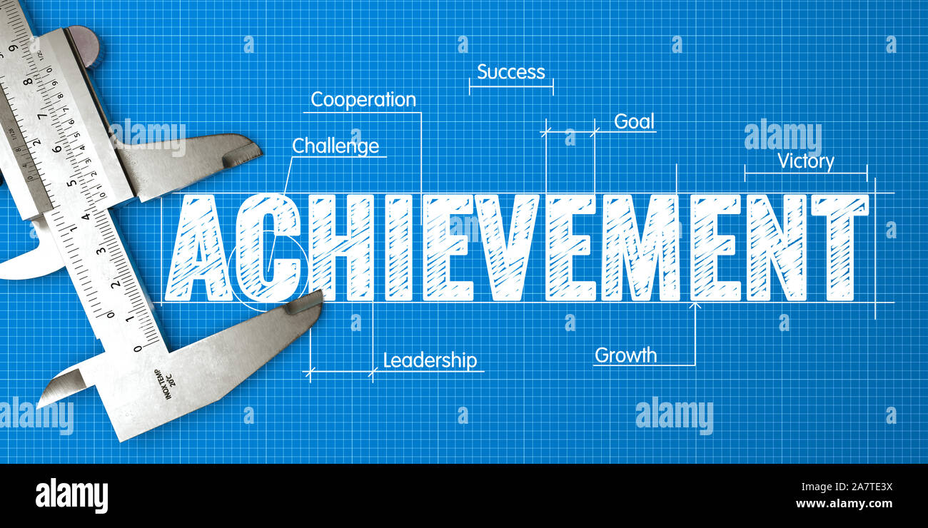 Measurement of Achievement. Business Concept on the Blueprint Stock ...