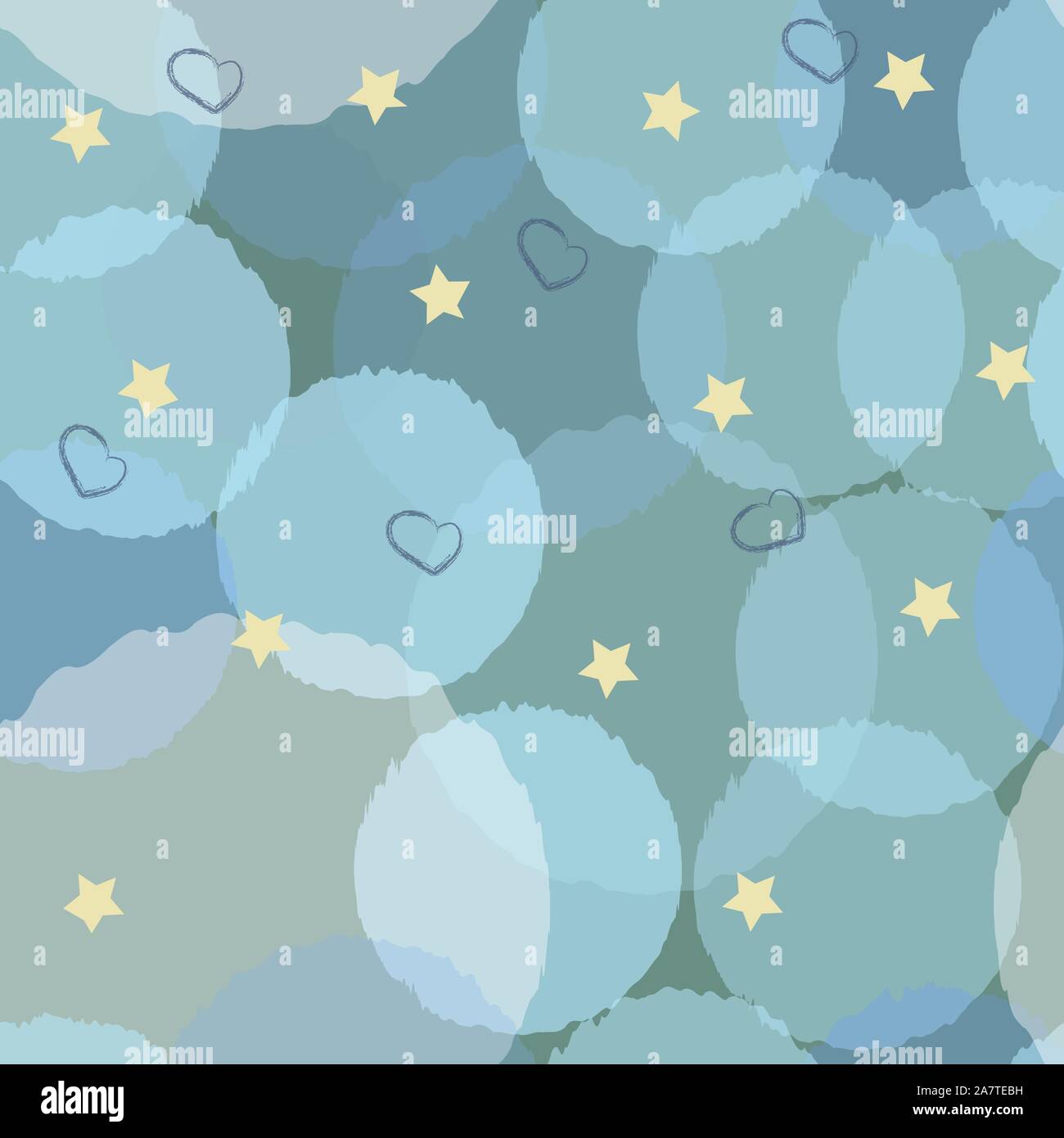 Seamless pattern with funny subtle transparent balls on beige background. Beautiful backdrop. Vector Illustration Stock Vector