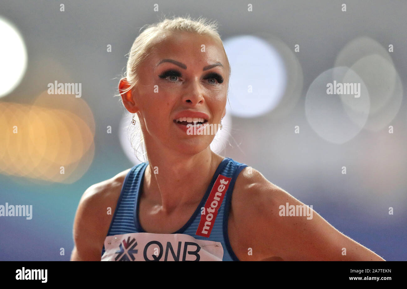Finland S Annimari Korte During In The Women S 100 Metre Hurdles Heats Stock Photo Alamy