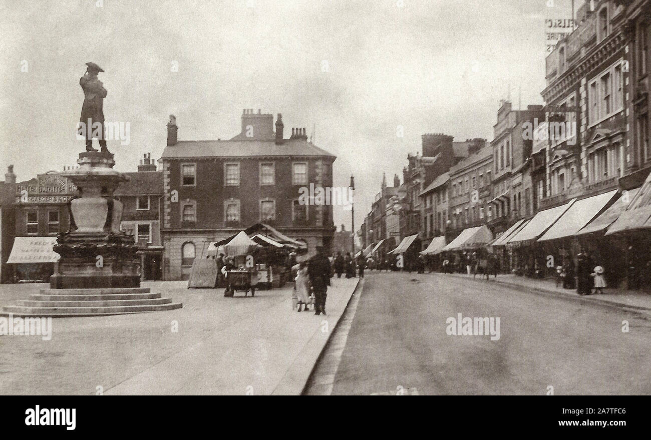 Market day shopping bedford town hires stock photography and images