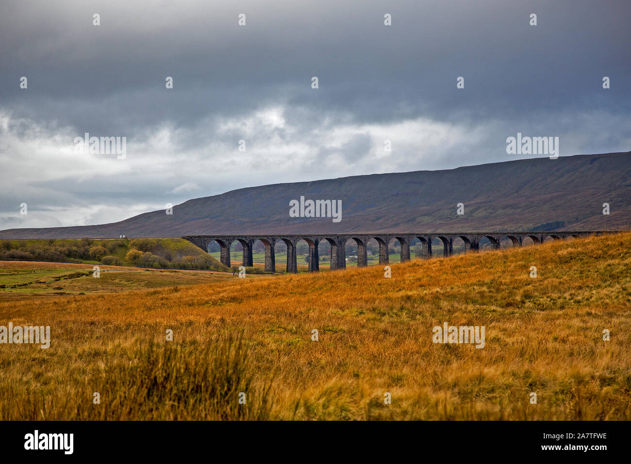The Ribblehead Viaduct on the Settle to Carlisle railway line Stock Photo