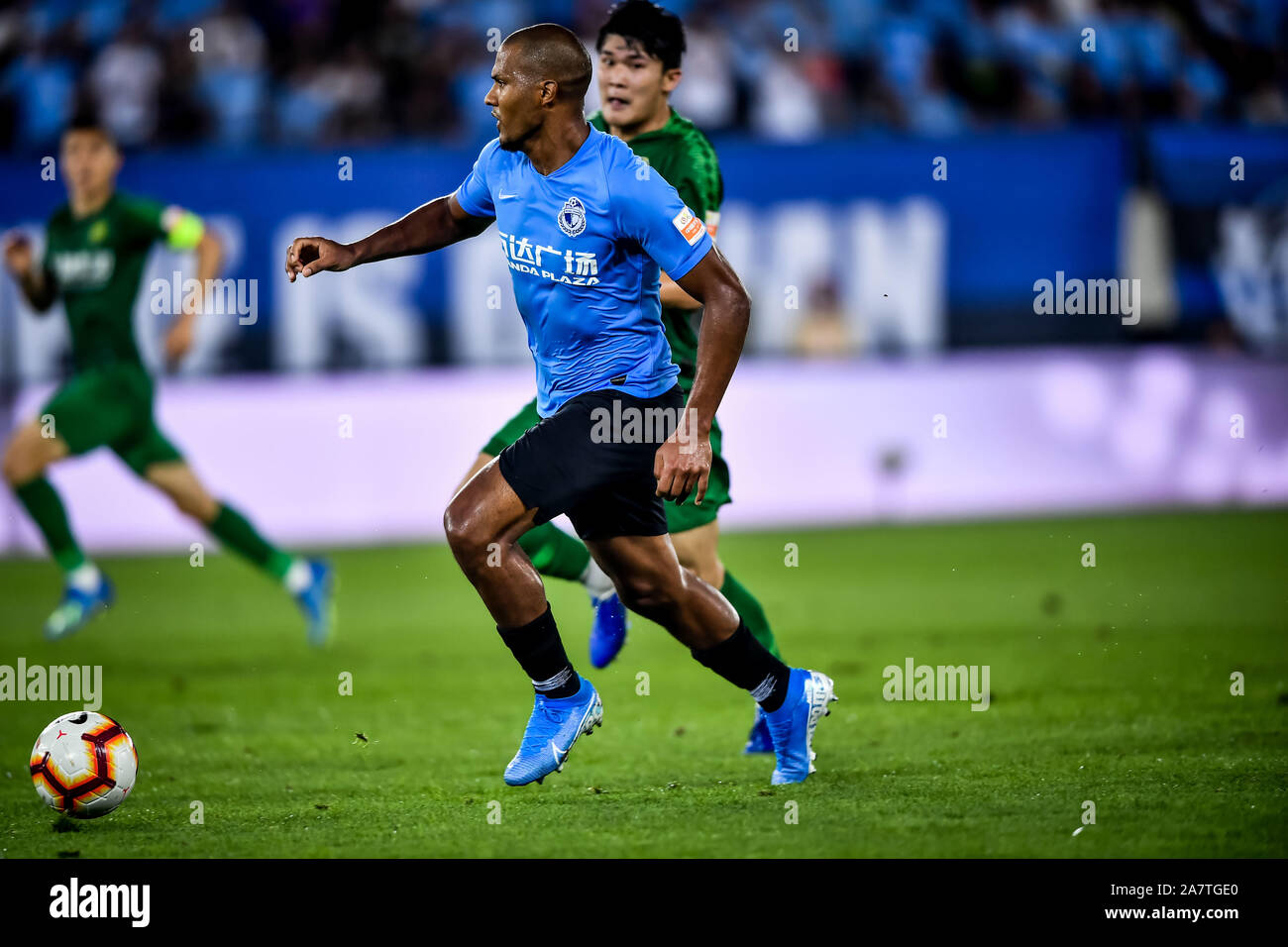 Venezuelan football player Salomon Rondon, of Dalian Yifang passes the ball  against a player of Beijing Sinobo Guoan in their 22nd round match during  Stock Photo - Alamy
