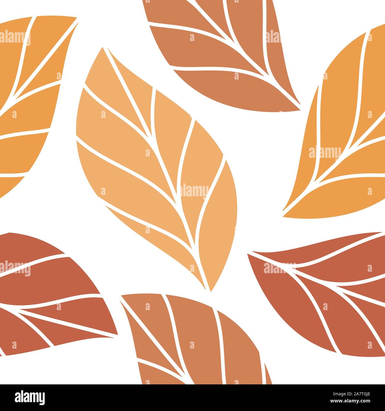 Autumn Colored Leaves Seamless Repeating Pattern Isolated Vector Illustration Stock Vector