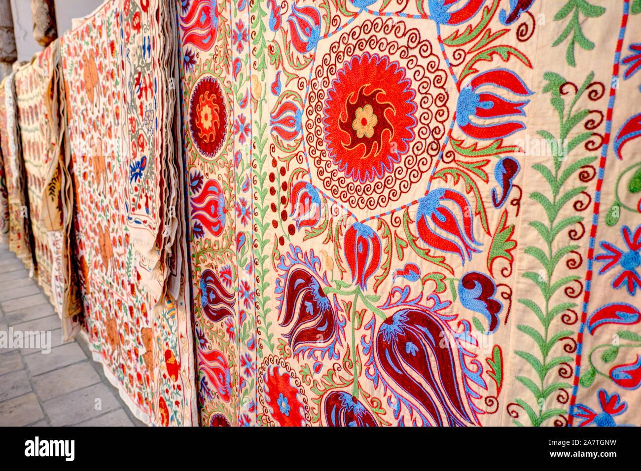 Carpets and suzanis in Bukhara, Uzbekistan Stock Photo Alamy