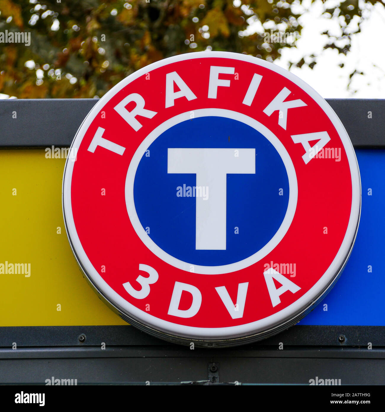 Tobacco shop sign, Ljubljana, Slovenia Stock Photo