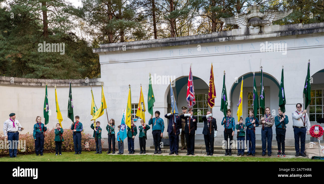 Sun 3rd Nov 2019. Brookwood Military Cemetery, UK. Standard bearers of