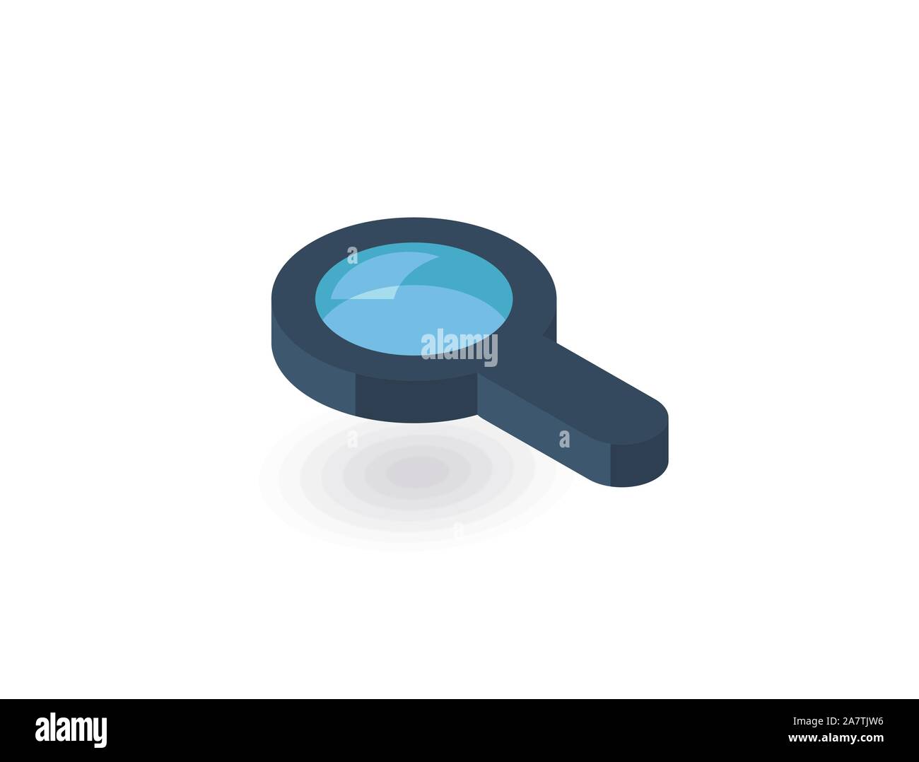 Magnify glass icon. Isometric of magnify glass icon for web design isolated on white background Stock Vector