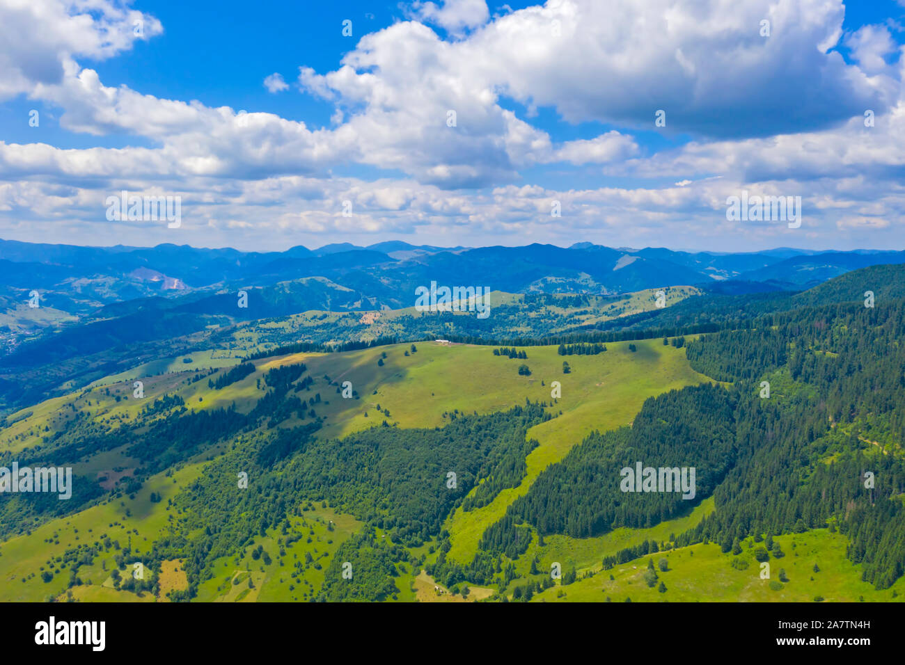 Aerial photo green forest terrain hi-res stock photography and images ...