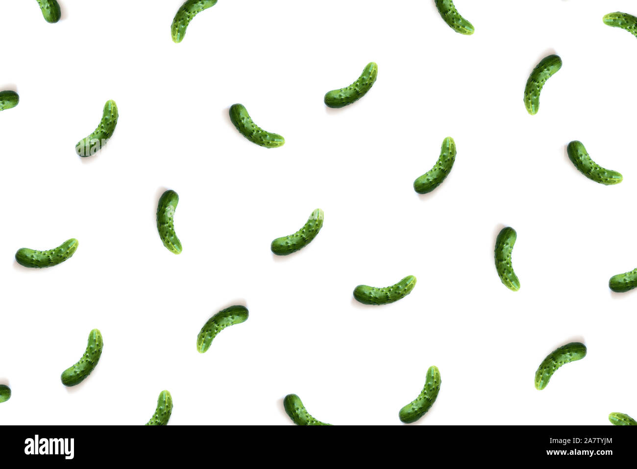 Pattern of cucumbers isolated on white background Stock Photo