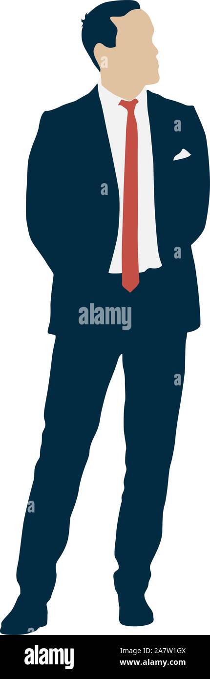 Silhouette businessman man in suit with tie on a white background Stock ...