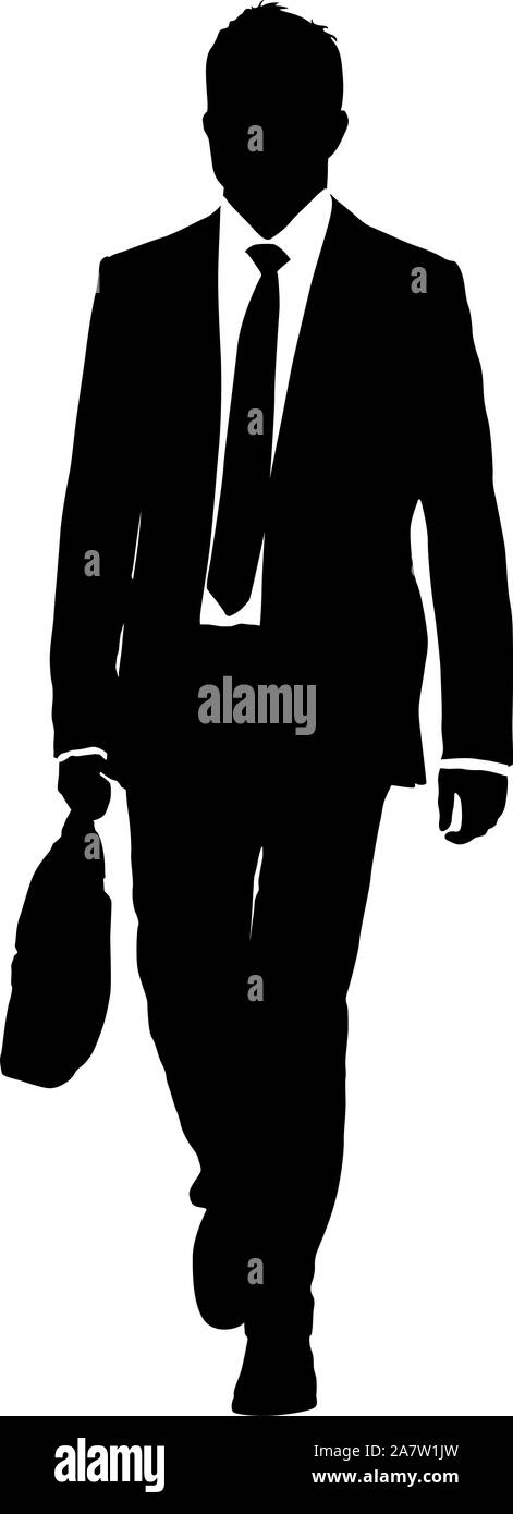 Silhouette businessman man in suit with tie on a white background Stock ...