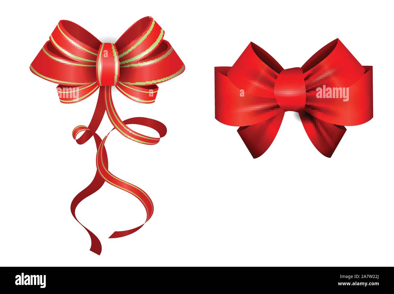 Big set of red gift bows with ribbons. Vector Stock Vector Image & Art ...