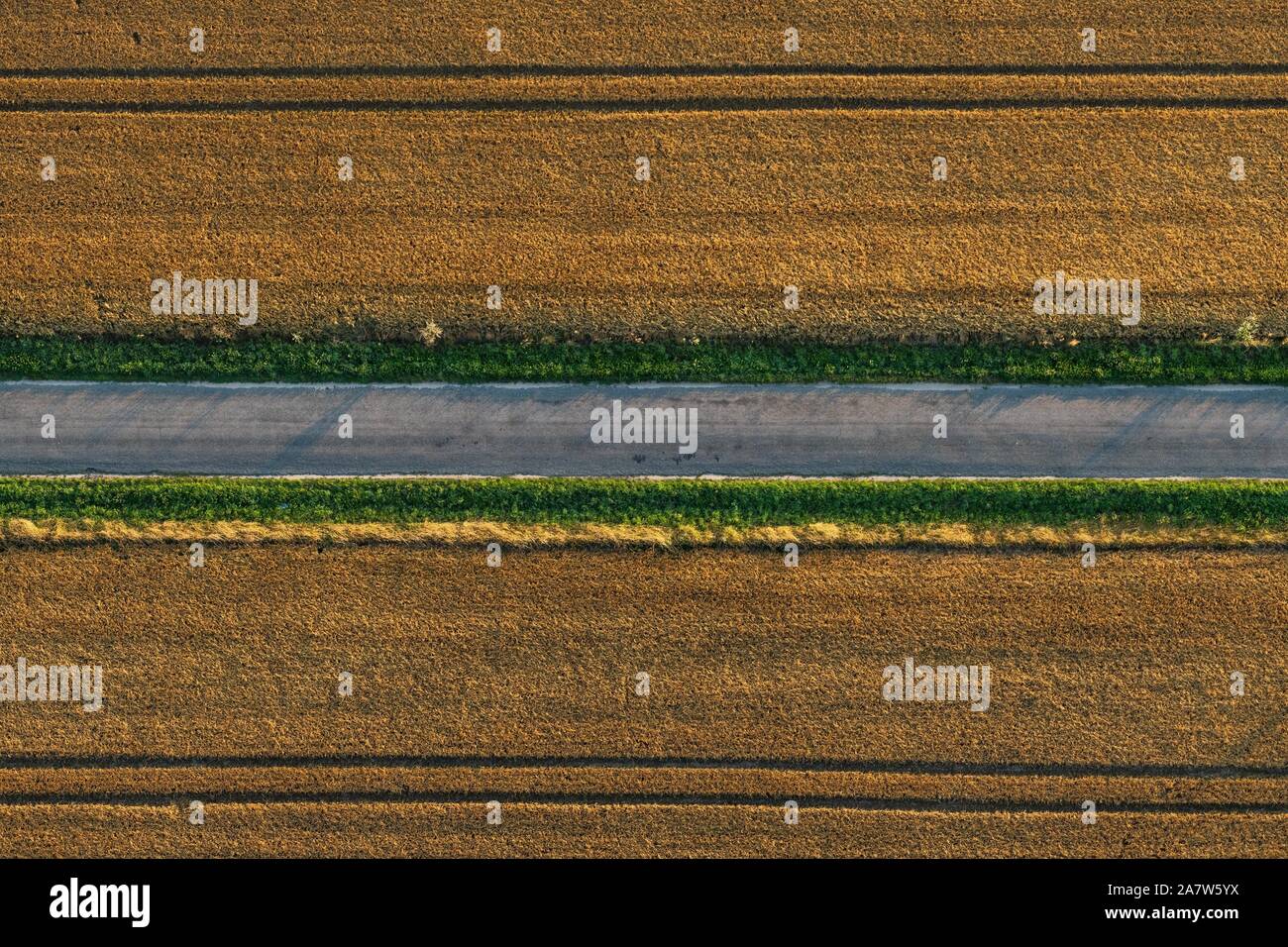 Aerial view corn field asphalt hi-res stock photography and images - Alamy