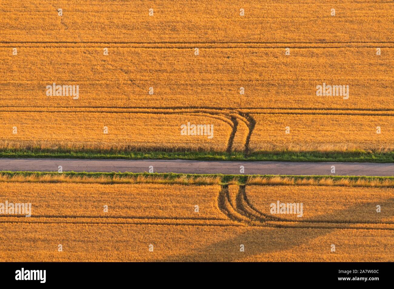 Aerial view corn field asphalt hi-res stock photography and images - Alamy