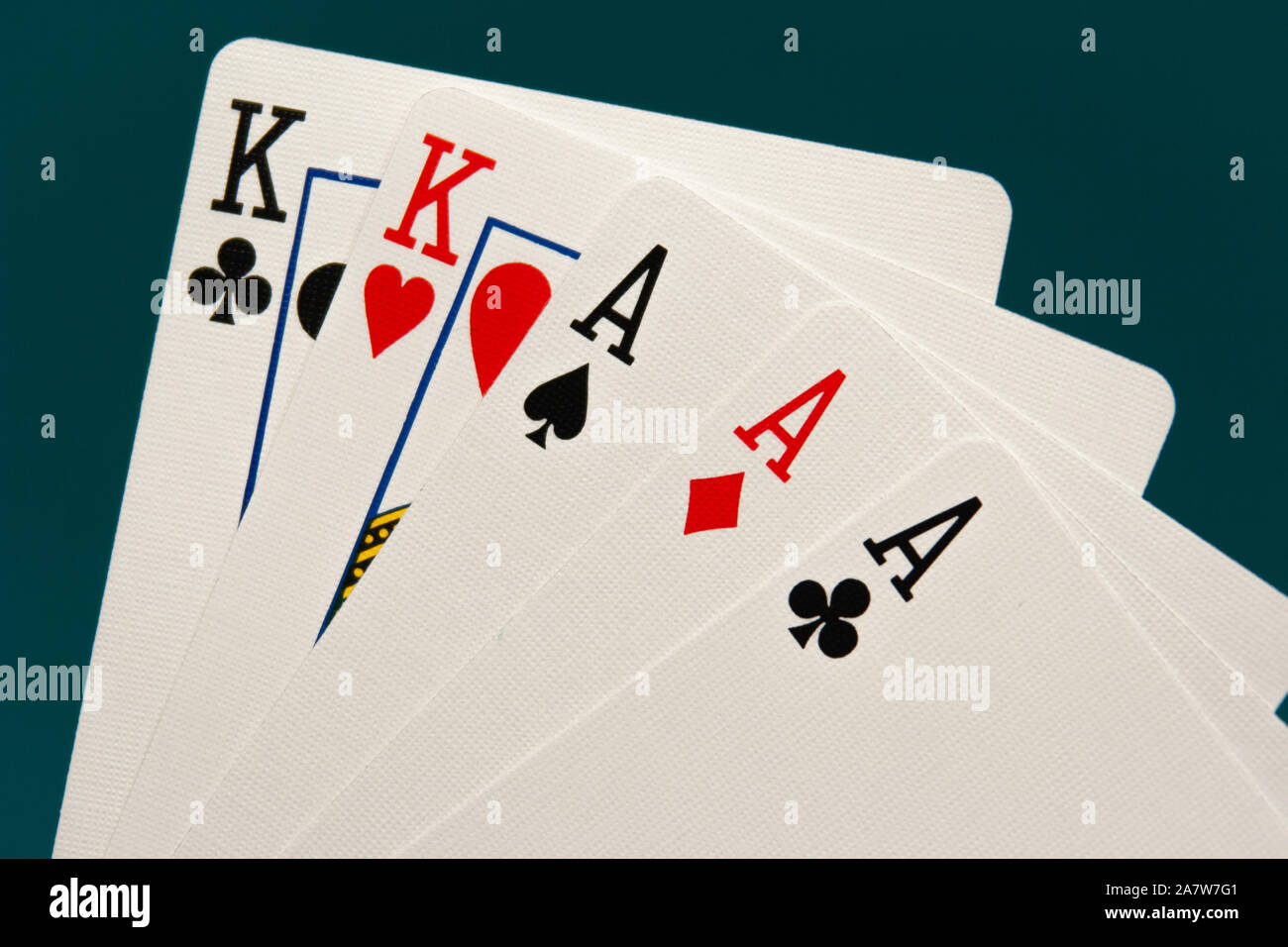 combination of five different play cards Stock Photo Alamy