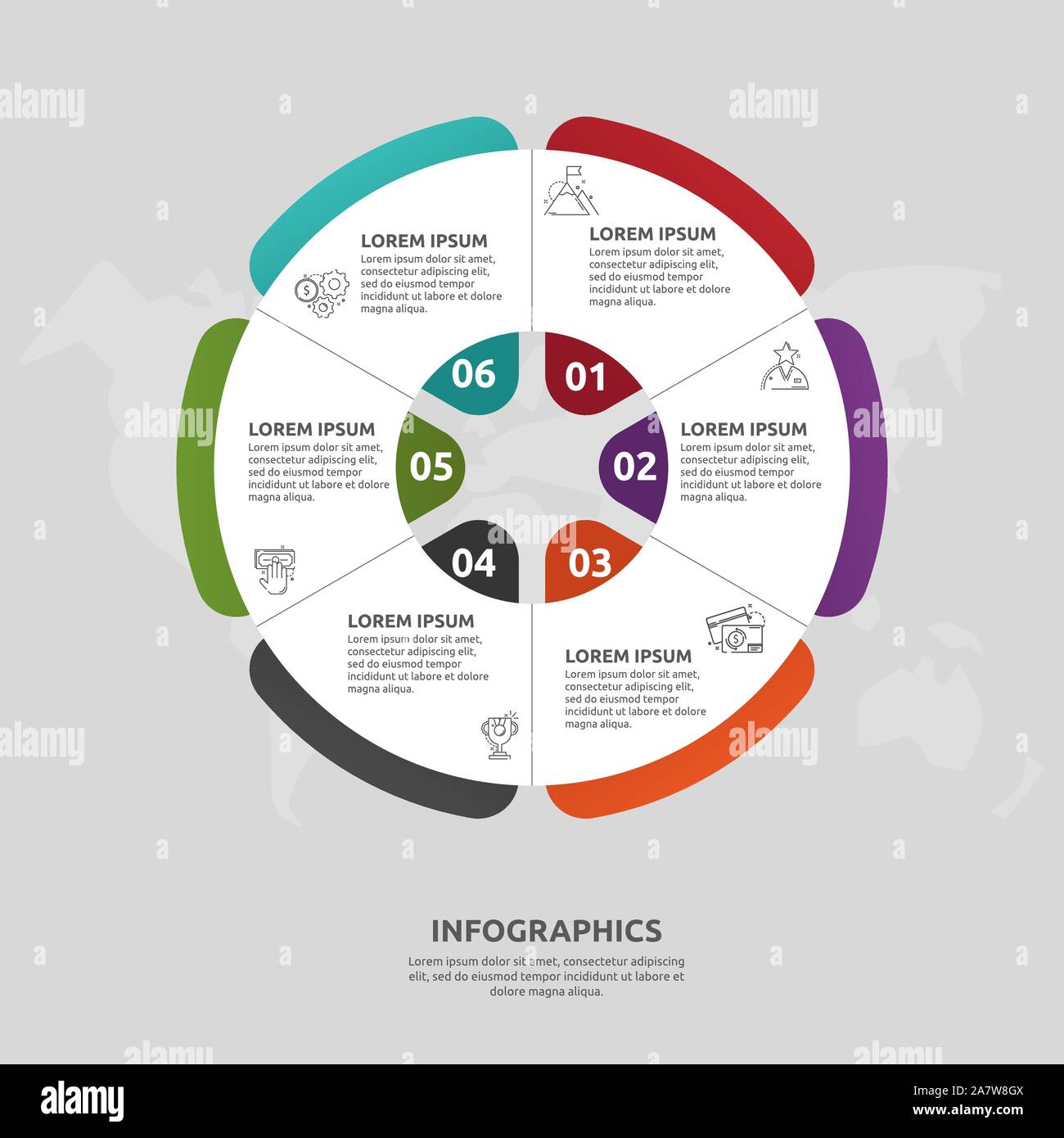 Vector flat template circle and sector infographics. Business concept ...