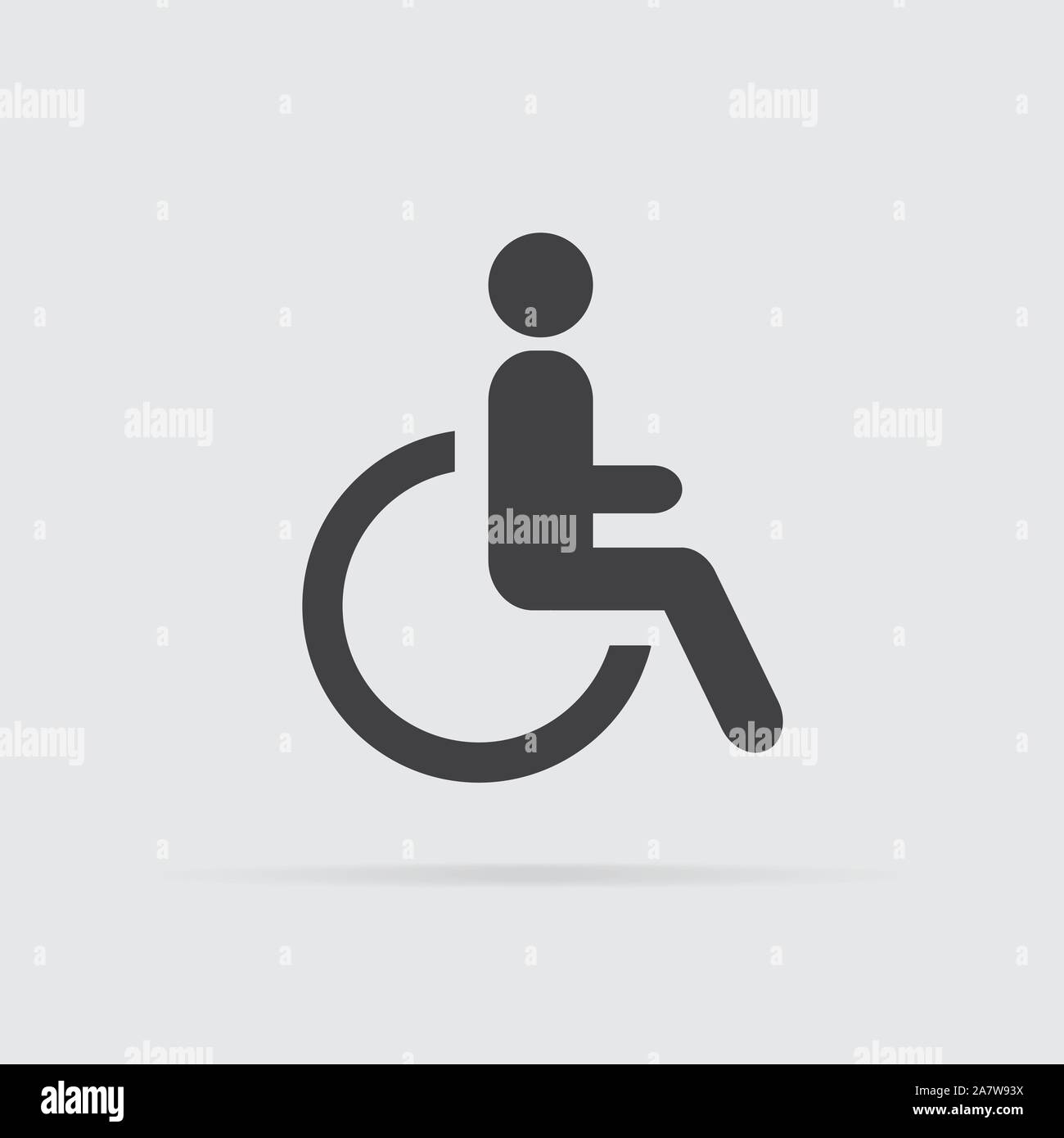 Disabled icon in flat style isolated on grey background. For your ...