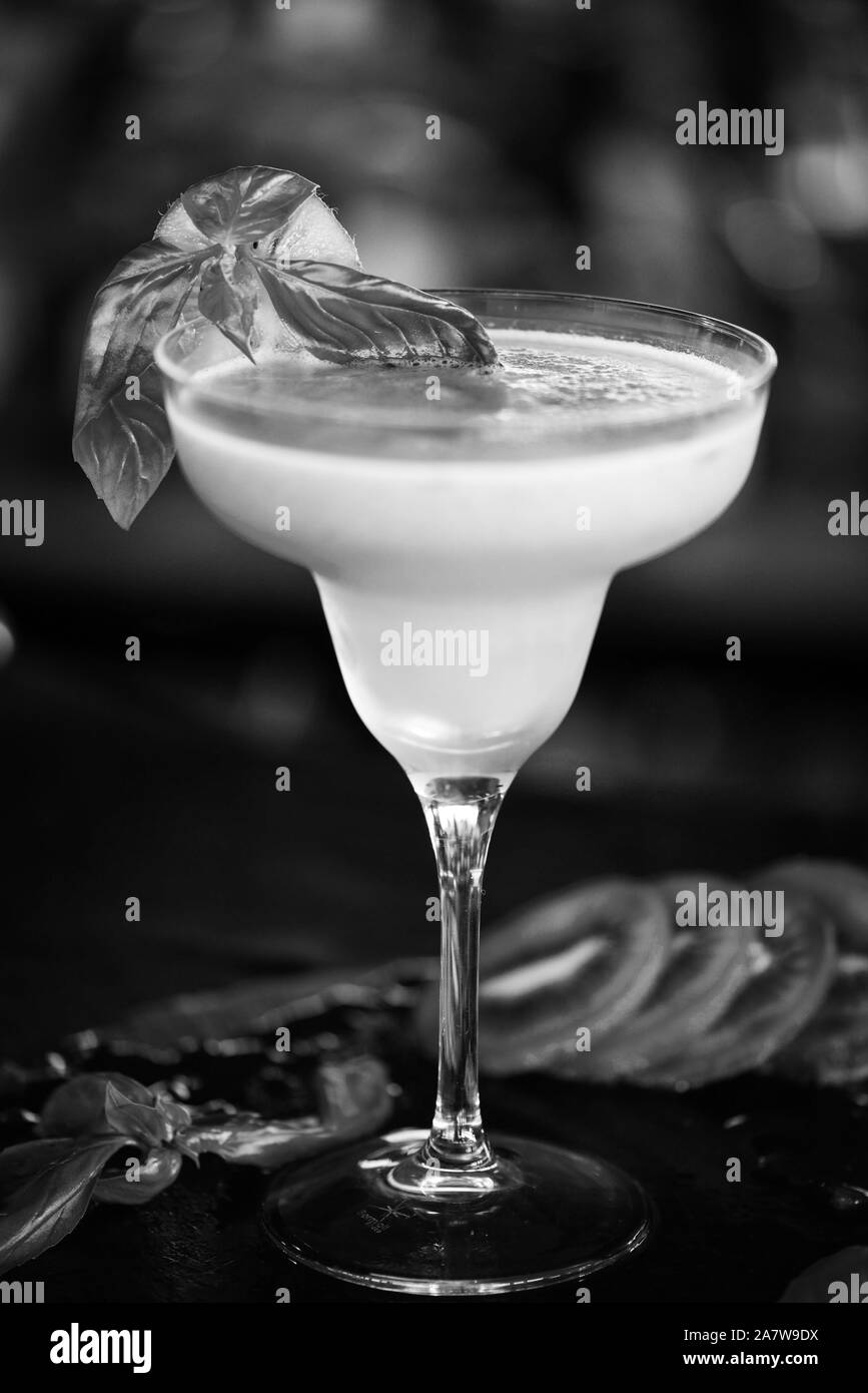 kiwi cooler cocktail with fresh fruits & basil Stock Photo Alamy