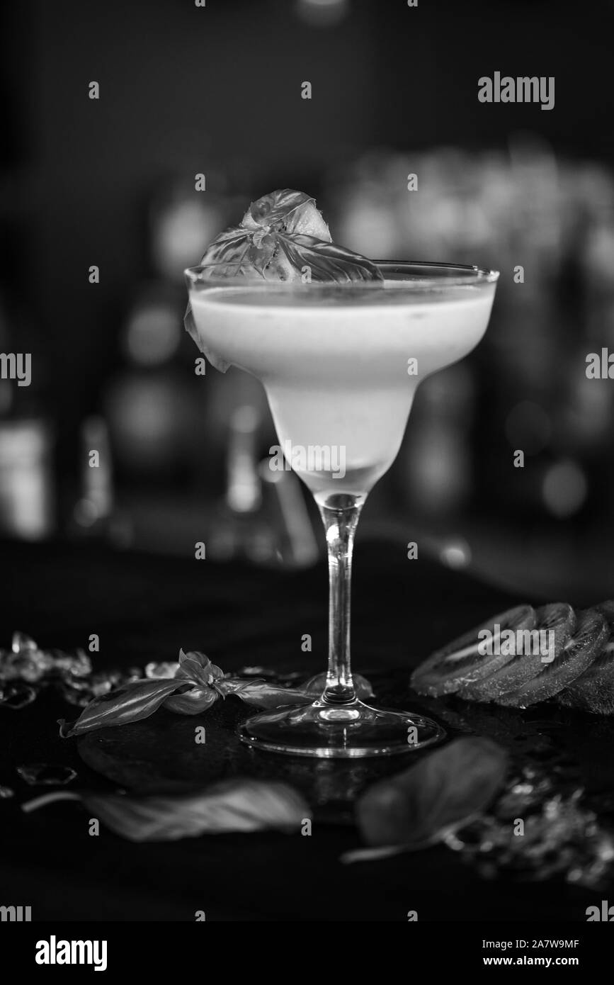 kiwi cooler cocktail with fresh fruits & basil Stock Photo Alamy